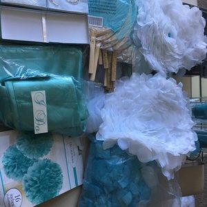 Turquoise Blue White Party/wedding Pack